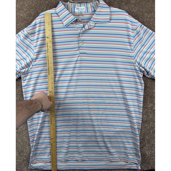 Peter Millar Summer Comfort Mens XL Polo Shirt Striped Short Sleeve Golf - Picture 5 of 8